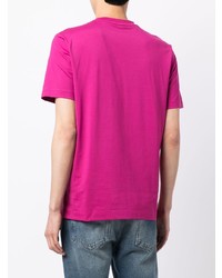 T-shirt à col rond imprimé fuchsia BOSS