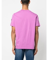T-shirt à col rond imprimé fuchsia Moncler