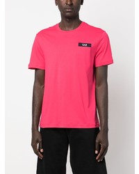 T-shirt à col rond imprimé fuchsia Ea7 Emporio Armani