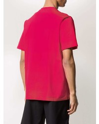 T-shirt à col rond imprimé fuchsia MSGM