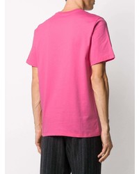 T-shirt à col rond imprimé fuchsia MSGM