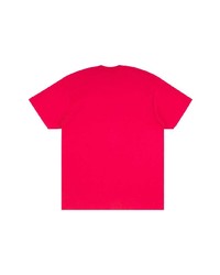 T-shirt à col rond imprimé fuchsia Supreme