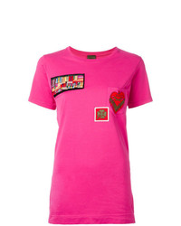 T-shirt à col rond imprimé fuchsia Mr & Mrs Italy