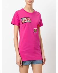 T-shirt à col rond imprimé fuchsia Mr & Mrs Italy
