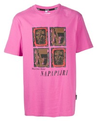 T-shirt à col rond imprimé fuchsia Napa By Martine Rose