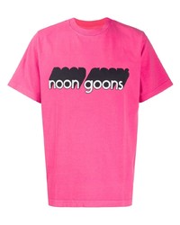 T-shirt à col rond imprimé fuchsia Noon Goons