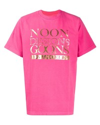 T-shirt à col rond imprimé fuchsia Noon Goons