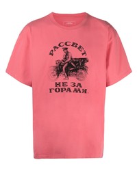 T-shirt à col rond imprimé fuchsia PACCBET