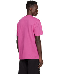 T-shirt à col rond imprimé fuchsia Versace