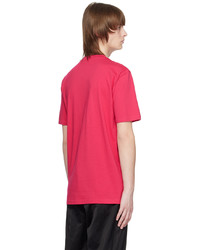 T-shirt à col rond imprimé fuchsia BOSS