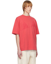 T-shirt à col rond imprimé fuchsia Jacquemus