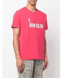 T-shirt à col rond imprimé fuchsia ERL