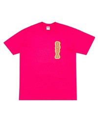 T-shirt à col rond imprimé fuchsia Supreme