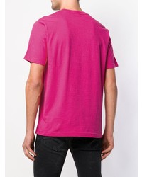 T-shirt à col rond imprimé fuchsia Diesel