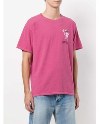 T-shirt à col rond imprimé fuchsia Adaptation
