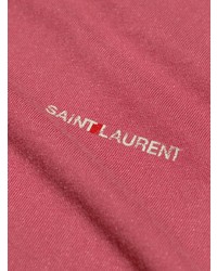 T-shirt à col rond imprimé fuchsia Saint Laurent