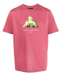 T-shirt à col rond imprimé fuchsia Throwback.