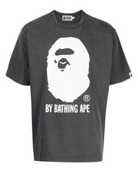 T-shirt à col rond imprimé gris foncé A Bathing Ape