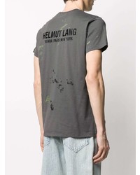 T-shirt à col rond imprimé gris foncé Helmut Lang