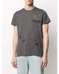 T-shirt à col rond imprimé gris foncé Helmut Lang