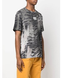 T-shirt à col rond imprimé gris foncé Just Cavalli