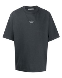 T-shirt à col rond imprimé gris foncé Acne Studios