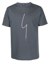 T-shirt à col rond imprimé gris foncé agnès b.