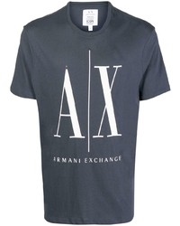 T-shirt à col rond imprimé gris foncé Armani Exchange