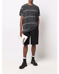 T-shirt à col rond imprimé gris foncé Givenchy