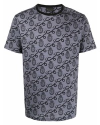 T-shirt à col rond imprimé gris foncé Billionaire