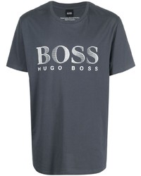 T-shirt à col rond imprimé gris foncé BOSS HUGO BOSS
