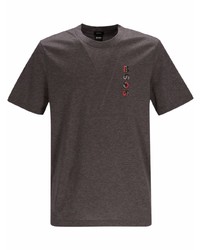 T-shirt à col rond imprimé gris foncé BOSS HUGO BOSS