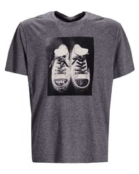 T-shirt à col rond imprimé gris foncé BOSS