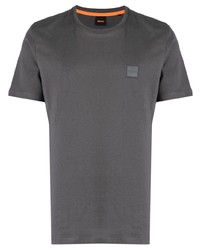 T-shirt à col rond imprimé gris foncé BOSS