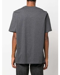 T-shirt à col rond imprimé gris foncé MSGM