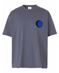 T-shirt à col rond imprimé gris foncé Burberry
