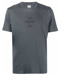 T-shirt à col rond imprimé gris foncé C.P. Company
