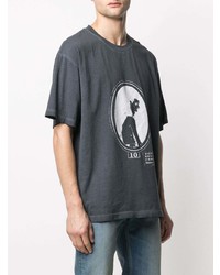 T-shirt à col rond imprimé gris foncé Maison Margiela