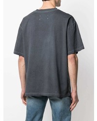 T-shirt à col rond imprimé gris foncé Maison Margiela