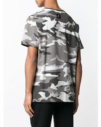 T-shirt à col rond imprimé gris foncé Philipp Plein