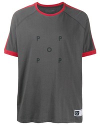 T-shirt à col rond imprimé gris foncé Camper