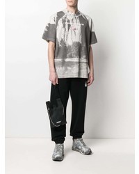 T-shirt à col rond imprimé gris foncé Alexander Wang