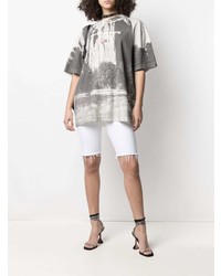T-shirt à col rond imprimé gris foncé Alexander Wang