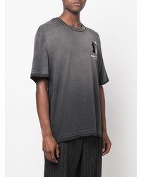 T-shirt à col rond imprimé gris foncé Maison Margiela