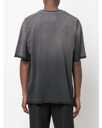 T-shirt à col rond imprimé gris foncé Maison Margiela