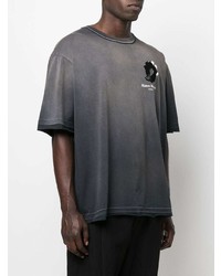 T-shirt à col rond imprimé gris foncé Maison Margiela