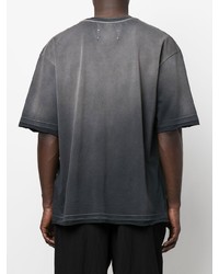 T-shirt à col rond imprimé gris foncé Maison Margiela