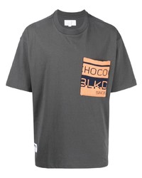 T-shirt à col rond imprimé gris foncé Chocoolate