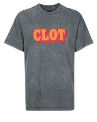 T-shirt à col rond imprimé gris foncé Clot