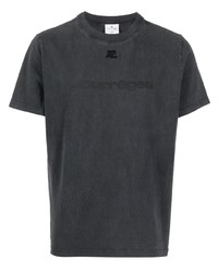 T-shirt à col rond imprimé gris foncé Courrèges